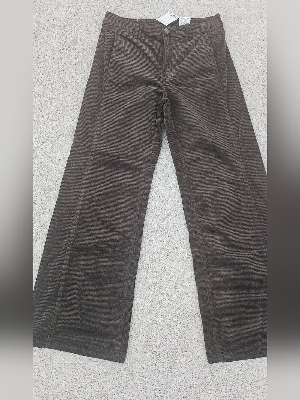 H&M Corduroy Wide-Leg Pants in Dark Brown